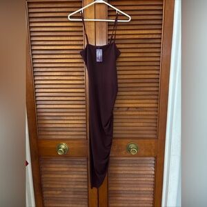 Elegant Burgundy  Spaghetti Strap Dress